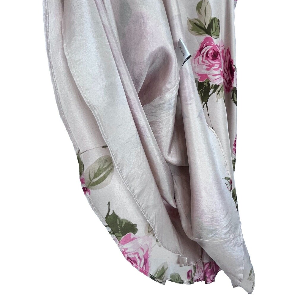 Donna Ricco 100% Silk Floral Dress Size 8 Pink Roses Fit Flare - Picture 16 of 16